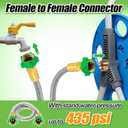 2ft Short Garden Leader Hose with Female to Female Connector - 435psi Leakproof Kink Free Stainless Steel Water Hose Extension for Outdoor Yard Hoses Reel Cart
