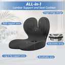 Memory Foam Seat Cushion,Orthopedic Ergonomic Seat Cushions for Tailbone,Sciatica, and Back Pressure Relief,L-Shaped Design & Adjustable Strap,Lumbar Support Pillow for Office,Car,Desk Chair
