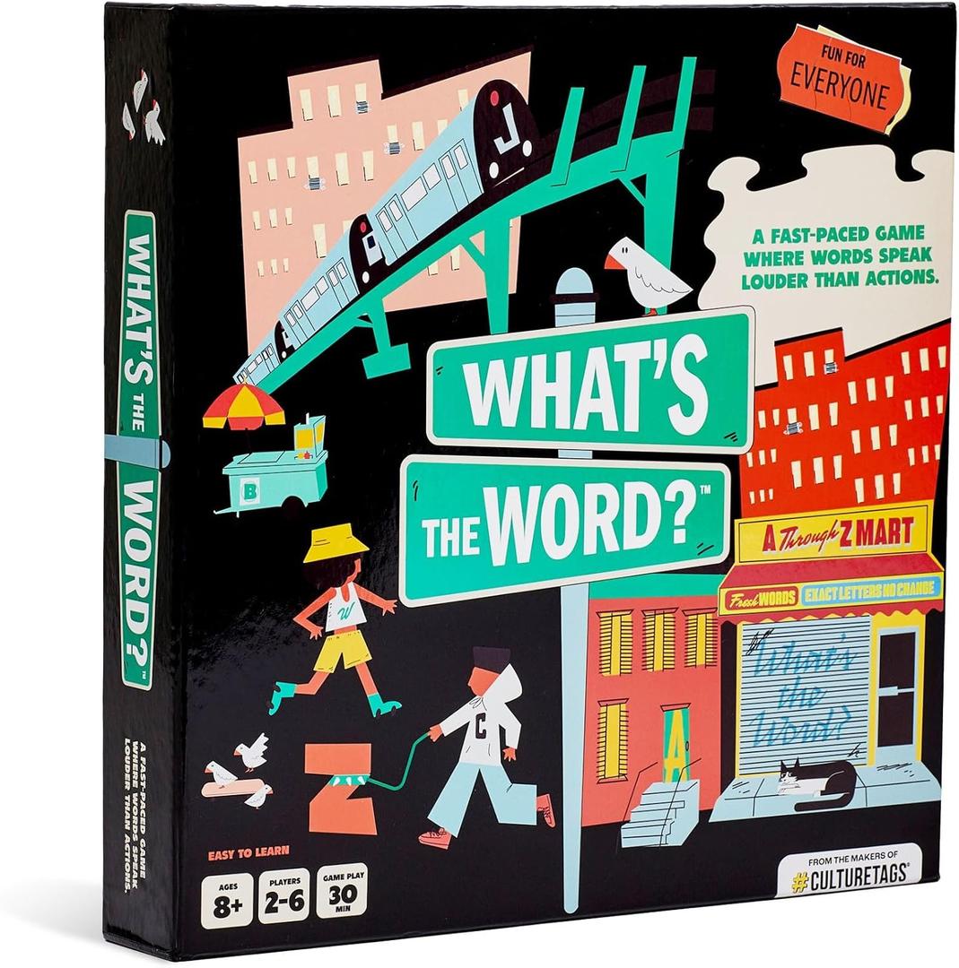 What's The Word, Party Board Game for Anyone Who Loves a Good Brain Teaser, 2-6 Players, Ages 8+ Years, 30-Minute Game Play, CB Games