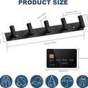 VAEHOLD Black Hat and Coat Wall Mount Rack 5 Hooks for Robes, Bags, Keys, and Towels Bathroom Towel Hanger Organizer (1 Pack)