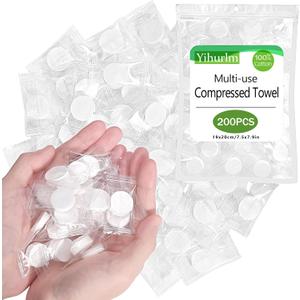 Compressed Towels, 200PCS Portable Compressed Towel Tablets, Disposable Cotton Towel Face Washcloths for Travel Camping Sport, Home Hand Wipes