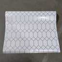 Drawer and Shelf Liner for Kitchen Cabinets: Non Adhesive, Non Slip, Thick Strong Grip Waterproof Washable for Kitchen Cabinets, Drawer, Fridge, Wire Shelving (69"x37")Stylish Geometric Pattern in White with Black Lines Adds a Modern Touch to Any Space