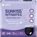 Disposable Period Underwear for Women with Heavy Flow, Low-Rise Unscented Postpartum Essentials, Black, Small/Medium, 10 Count