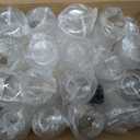 Oojami 40 Pack 14 oz Origami Ripple Stemless Ribbed Plastic Wine Glasses, Disposable Unbreakable BPA-Free Cocktail Cups for Fancy Parties, Weddings, Indoor Outdoor Champagne, Whiskey, Mimosa, Gold Rim