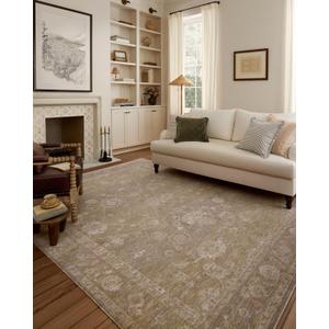 Loloi Chris Loves Julia Louisa Collection LOI-04 Taupe/Gold 2'-3" x 3'-10", .38" Pile Height, Accent Rug