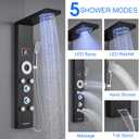 LED Shower Panel Tower System, 304 Stainless Steel Bathroom Shower Tower with 3 Body Massage Jets, Shower Column Wall Mounted