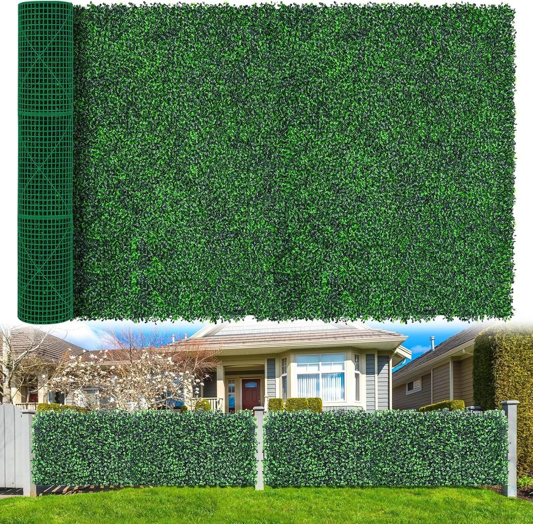 Yangrass Artificial Boxwood Greenery Wall Roll, 60"x120" in 1pcs (50 sqft)