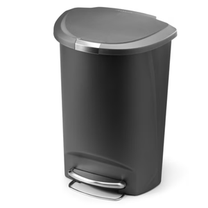 simplehuman Kitchen Trash Can, 13 Gallon Plastic Step Garbage Bin with Secure Slide Lock, Soft Close Lid, Gray