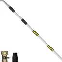 24FT Reach Gutter Cleaning Tools from Ground, Telescopic Rain Gutter Cleaners Tool with Quick Connect Adapter and Heavy Duty Wand for 2nd Story House (16FT)