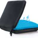 Portable Gel Seat Cushion, Up to 20.5" Foldable Travel Cushion for Home, Office Chair, Bleacher, Folding Egg Gel Pads for Stadium, Travel, Camping, Chair Pads for Pressure Relief[Blue]