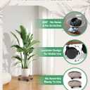 2 Pack Plant Caddy with Wheels, 12" Wood Rolling Plant Stand with 360 Lockable Wheels, Plant Stands Outdoor for Large Plants, Flower Cart Plant Dolly Plant Caster for Heavy Objects, Walnut