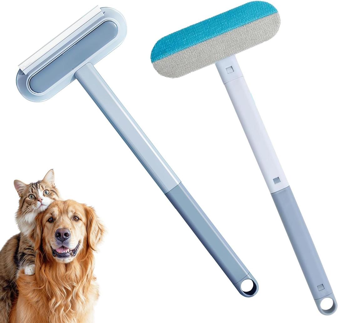 Multifunctional Pet Hair Remover,Pet Hair Remover for Furniture,Reusable, Washable Lint Brush for Dog and Cat Hair with 17 inch Long Handle,Gentle on Couches, Carpets, Clothes, Bedding