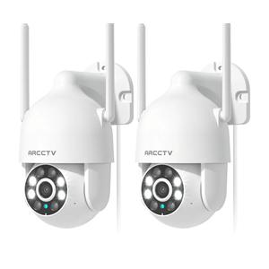 ARCCTV 2K Security Cameras Outdoor, 360°Pan-Tilt View 2.4G/5G WiFi Security Camera with Motion Tracking, Spotlight & Siren, 2-Way Audio, Full Color Night Vision, Waterproof (2 Pack)