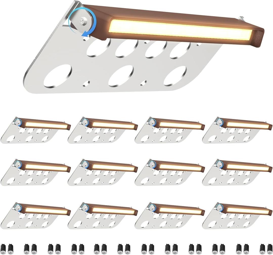 12 Pack 7 Inch Retaining Wall Lights, 5W 2700K Soft White LED Hardscape Lighting, 12V AC/DC Low Voltage Step Light, IP65 Waterproof Outdoor Landscape Lighting for Patio Walls Stairs, ETL