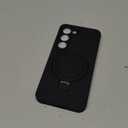 Designed for Samsung Galaxy S23 6.1'' with Magnetic Ring Stand[Compatible with Mag-Safe][Military-Grade Protection] Slim Liquid Silicone S23 Phone Case for Men Wowen,Black