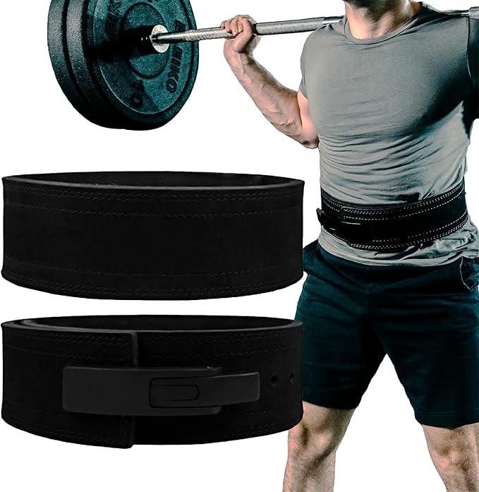 Hawk Sports Weightlifting Belt for Men and Women, Black 10mm Thick, 4-Inch Wide Lever Belt for Safely Increasing Weight and Lifting Power for Deadlifts, Squats, and Other Workouts, 10mm x 4" Medium