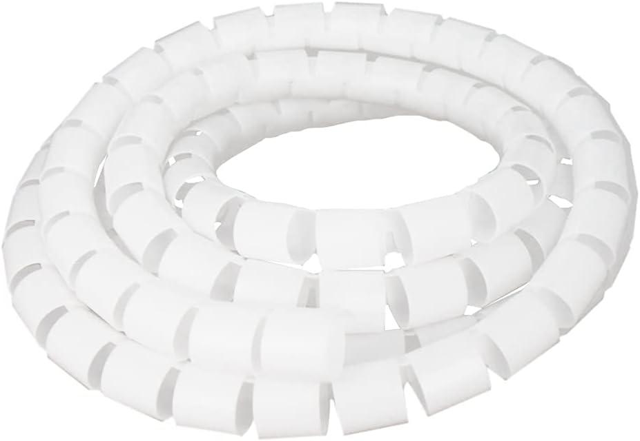 Bettomshin 1Pcs 3.3 Feet PE Spiral Cable Wrap, Wire Cord Covers for TV Computer Electrical Wire Organizer, Tangle Stop and Detangler Gray