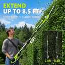 40V Pole Hedge Trimmer, Cordless Hedge Trimmer with 2 Packs 2.0Ah Battery & Charger, 8.5 ft Reach, Electric Bush Trimmer with Extension Pole for Shrubs Pruning
