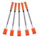 31G 0.5cc 1/4 Inch (6mm) Syringe with Needle, Individually Wrapped, Pack of 100