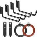 4Pcs E-Track J Hook with Loop Storage Straps | E Track Accessories for Enclosed Trailer for Tie Down Hook for Cables, Garage Storage