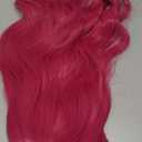 BERON 26 Inches Hot Pink Wig Long Curly Wig with Bangs Synthetic Wigs Rose Red Wigs for Women with Hairnet