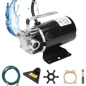 D-Honor Water Transfer Pump 115V 1/10 HP 330 Gallon Per Hour Portable Electric Utility Trash Pump with 6 feet Water Hose Kit, Transfer Water from Garden, Hot Tube, Ponds, Pool, Rain Barrel, Aquariums