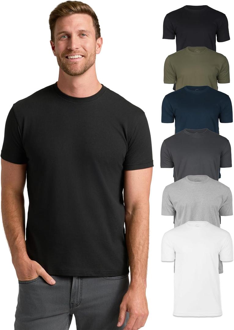 True Classic Mens T-Shirts Short Sleeve Crew Neck T Shirts for Man, Cotton Blend Plain Novelty Men's T-Shirts (L)