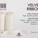 Vitalizart Ivory Velvet Ribbon Set 3/8" x 15 Yd Wooden Spool Fabric Trim 3 Rolls * 5 Yd for Christmas Wreath Decoration Handmade Craft Ornaments Gift Wrapping & Bow Making