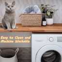 Dog Bed for Small Medium Large Dogs Cats, 20 inch Calming Washable-Round Cozy Soft Pet Bed for Puppy and Kitten with Slip-Resistant Bottom (light grey)