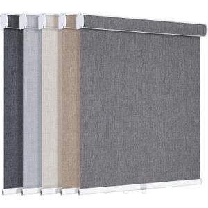Grandekor Custom Roller Blinds for Indoor Windows Blackout, 100% Blackout Cordless Free-Stop Blinds, Thermal Insulated, Pull Down Shades for Home Office, Custom Color Size Valance