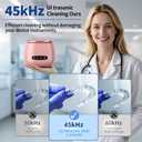 Rechargeable Ultrasonic Retainer Cleaner Machine, 45kHz Portable Cleaner for Dentures, Retainers, Aligners, Night Guards, Braces & Jewelry, 3 Modes, 200ML Capacity, Pink