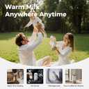 Portable Bottle Warmer for Travel, Dishwasher Safe, 3X Faster & Even Heating, 8 Feeds per Charge, 17oz, 1℉ Precise Adjust, Thaw, Keep Warm, Use While Charging, for Breastmilk & Formula