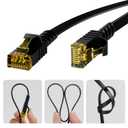 Flat Cat6 Outdoor Ethernet Cable 75 FT, Double Jacket (PVC+LLDPE) for Outdoor & Indoor, OFC Oxygen-Free Copper, Waterproof, Direct Burial, UV Resistance, PoE, Network, Internet, Ultra Slim Cable