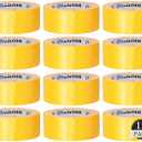 Oleitodh 12 Pack Yellow Duct Tape Heavy Duty,8.3 Mil Thickness,2 Inches x 60 Yards,Strong Industrial Strength,Flexible,No Residue,Waterproof and Tear by Hand,Multi-Use for Indoor & Outdoor Repairs