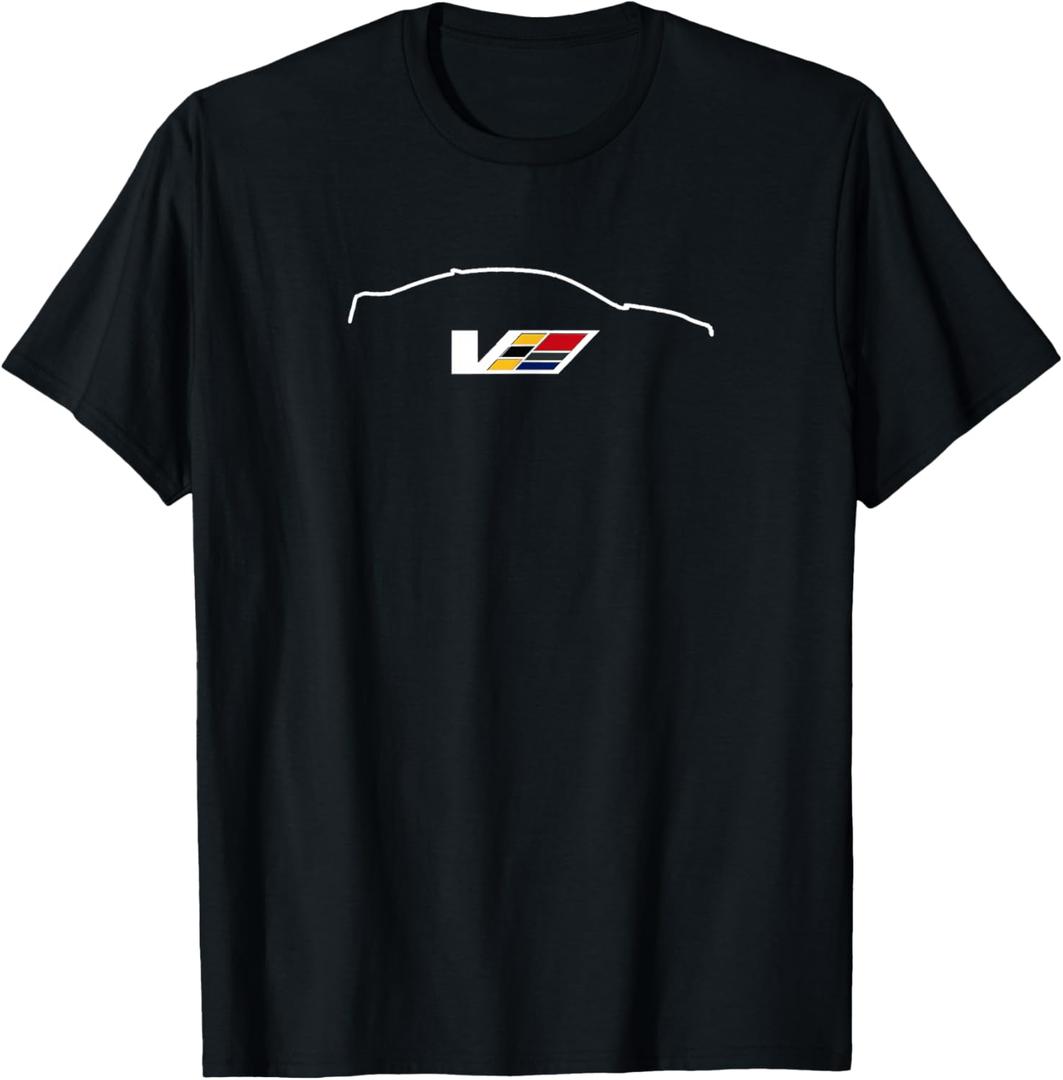 CarTees CTSV CTS-V Outline Logo T-Shirt - Unisex Adults - Black - Short Sleeve - Small