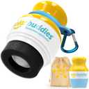 Blue Bag Bundle Set For Solar Buddies Refillable Roll On Sunscreen Suncream Applicator Bag Bundle With Applicator Carabina Clip For Families, Kids, Adults, Travel Set