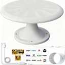 RV TV Antennas Roof Mounted, Portable RV Antenna for Camper Outdoor, 720° Omni Directional Reception Digital Signal for TV, Suit for Travel Trailer/Camping/Boat (White)
