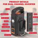 Dual-Channel Power Inverter for Milwaukee M-18 18V Battery, 4-Type Output Ports: Output Port AC 110V 180W, USB/Type C Port 18W PD3.0, DC 12V Output Port, with LED 800 LM Light