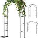 Sunexinlo Metal Garden Arbors - 2 Sizes, Weighted Arch with Base for Outdoor, Wedding Decoration, Black