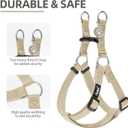 PUPTECK No Pull Dog Harness Soft Adjustable Basic Nylon Step in Puppy Vest Outdoor Walking with ID Tag Cream