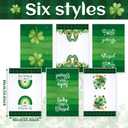 Honoson 6 Pcs St Patrick's Day Kitchen Towels St. Patrick's Day Dish Towels Shamrocks Gnomes Plaid Absorbent Bathroom Set Tea Cloth for Kitchen Home 16 x 24 Inches(Bright Green,Shamrock)