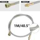 Turbo Oil Drain Line Kit for T3/T4/T04E/T60/T61/T70, Stainless Steel Braided Oil Feed Line with Gaskets and Screws