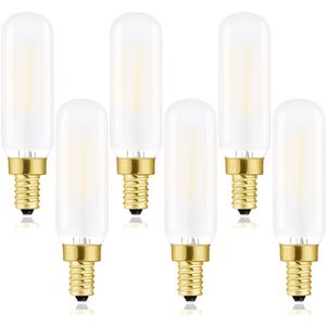 E12 Frosted led Bulb Dimmable 2W Equal 25W led Candelabra Bulbs Daylight 4000K Clear T6 T25 E12 Edison Bulbs for Ceiling Fan Light, Chandelier Light Bulbs AC120V 300LM B11 Candelabra Bulb 6 Pack