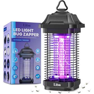 LiBa LED Bug Zapper Outdoor Indoor, Electric Mosquito Zapper Fly Trap Lamp, 10 Years Lifespan, 6.5ft Power Cord, Insect Killer Light for Home Yard Garden Patio Farm, High Voltage, IPX4 Rainproof