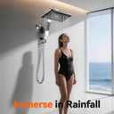 MakeFit Filtered Rain Shower Head with Handheld Combo High Pressure 12'' Rainfall Shower Heads & Hidden Detachable Wand Dual Showerhead Water Softener for Hard Water Easy Filter Replacement