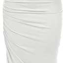 Women's Two Piece Skirt Sets Summer Beach Sexy Ruched Backless Cami Top And Cut Out Skirt Night Out Dress (White, M)