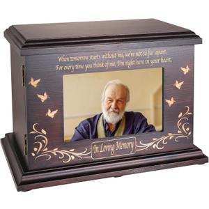 Cremation Memorial Urns for Human Ashes Adult Male Female, Wooden Picture Frame Urns Box and Casket for Men Women Child, Burial Funeral for Ashes, Holds Up to 250 LBS (XL - Walnut)