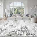 Area Rugs 8x10 Living Room: Large Modern Abstract Washable Rug Soft Anti-Skid Non-Shedding Carpet Indoor Floor Thin Carpets for Bedroom Dining Room Farmhouse Nursery Home Office White Grey Black