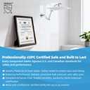 Hibbent All Metal cUPC Certified Rain Shower Head, 12'' High Pressure Rainfall Showerhead with 16" Shower Head Extension Arm, Solid Brass Adjustable Shower Arm Extender, fixed Showerheads, Chrome