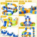 Fortand Electric Train Set for Kids 4 5 6 7 8, 225PCS(80 Tracks +2Trains) 3D Infinity Flexible Anti-Gravity Cube Trains Track STEM DIY Railroad Building Toy, Birthday Gifts for Boys & Girls Ages 3-8
